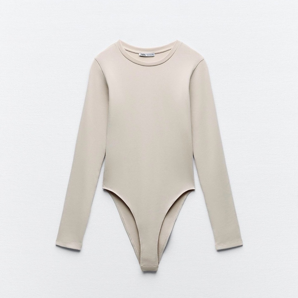 Zara Cream Long Sleeve Bodysuit